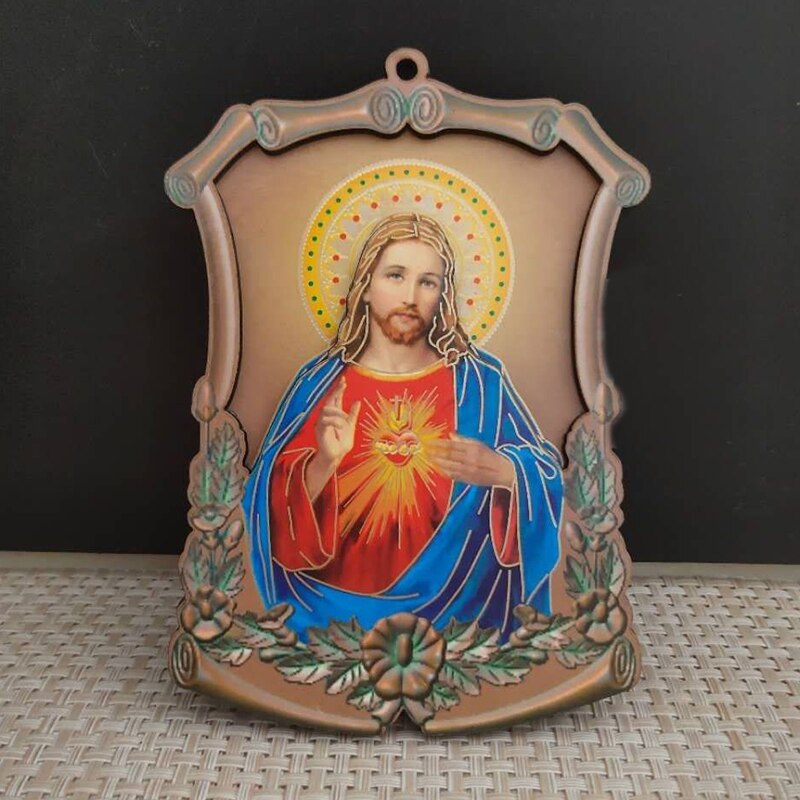 Christian Katholischen Reliquien Holz Symbol Jesus Heiligen Herz Jungfrau Maria statuen ornamente wohnkultur articulos religiosos catolico: JS192-15