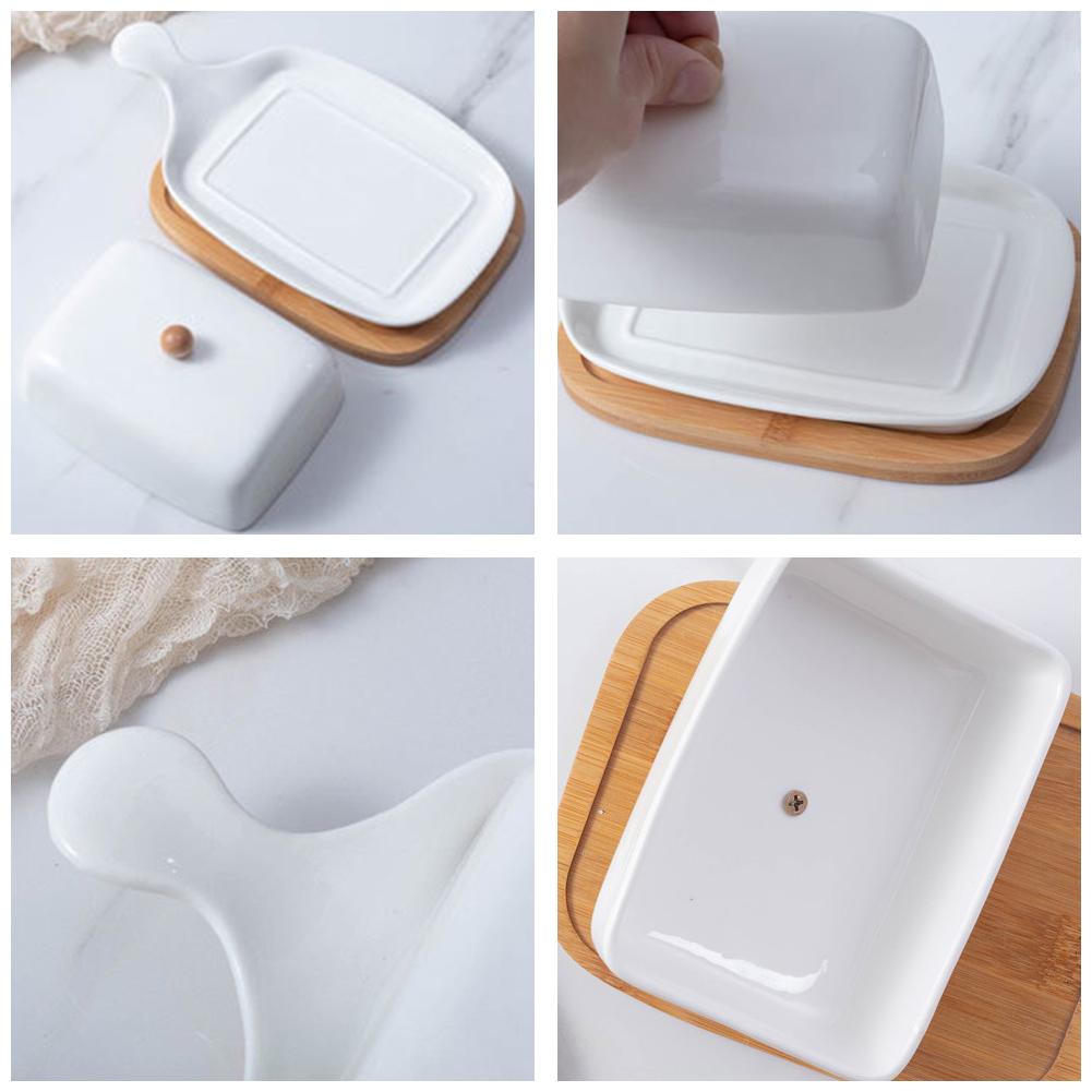 1pc Porcelain Butter Dish With Lid, Perfect For East / West Butter Porcelain Butter Dish With Handle Cheese Dish