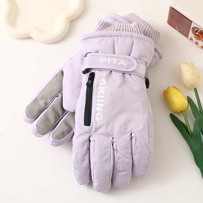 Guantes deportivos de invierno, guantes de esquí táctiles antideslizantes, bolsillo impermeable, accesorios de Snowboard, guantes cálidos para hombres y mujeres, mitones: Rojo