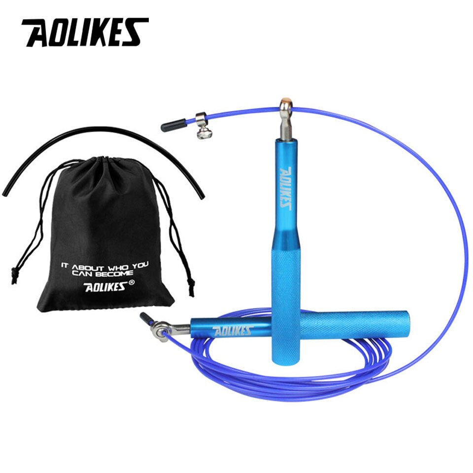 AOLIKES Crossfit szybka skakanka profesjonalna skakanka do MMA boks Fitness pomiń trening trening siłownia sprzęt treningowy: Type B-Blue