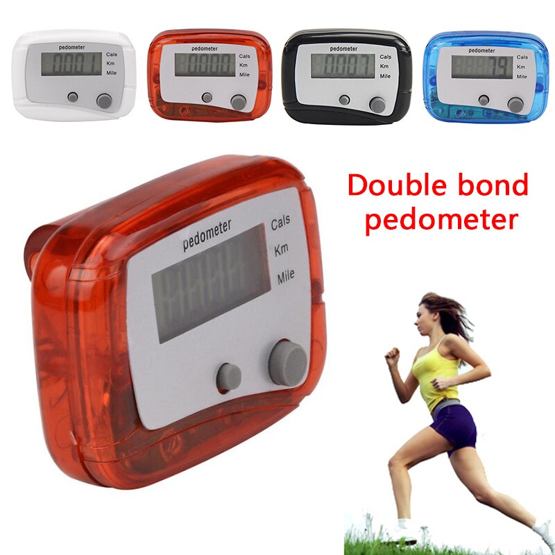 Mini Digital Calculation Clip-on Passometer LCD Pedometer for Walking Running Jogging Training Step Counter Double Keys