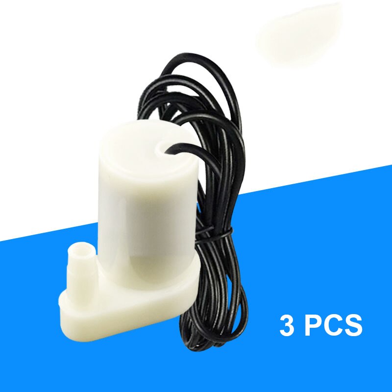 3 pcs Mini Micro Submersible Water Pump DC 3/4.5V Low Noise Brushless Motor Pump 80-100L/H