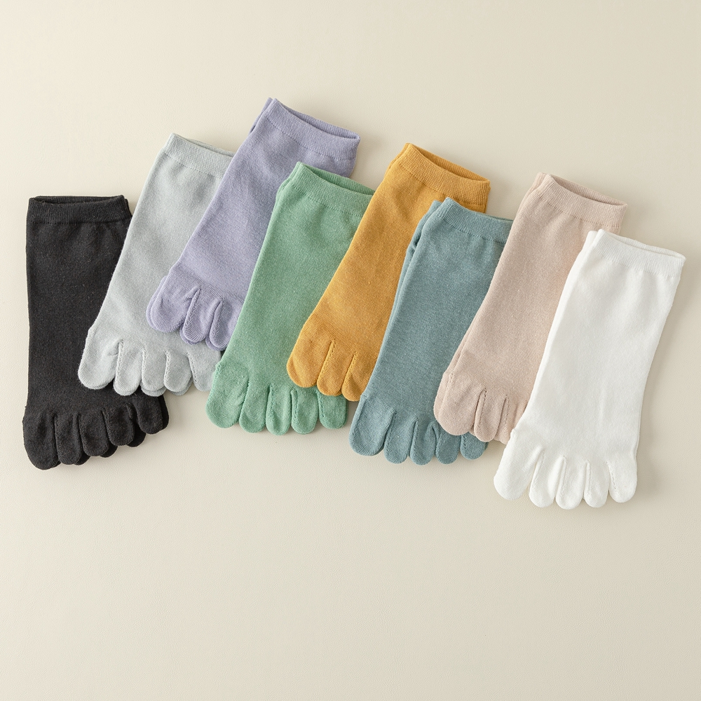 5 paires de chaussettes à orteils pour femmes, avec doigts séparés, en coton de , à cinq doigts, coupe basse, pour Yoga, sport
