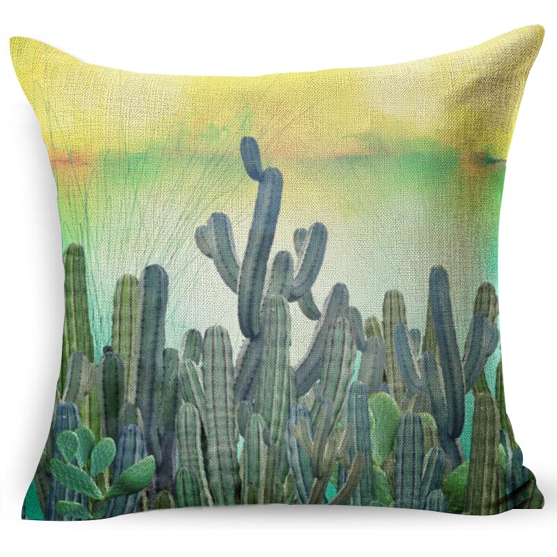 18 Home decoratieve kussens katoen linnen sierkussen groene bladeren print gezellige rugleuning kussen beddengoed kussensloop LXC