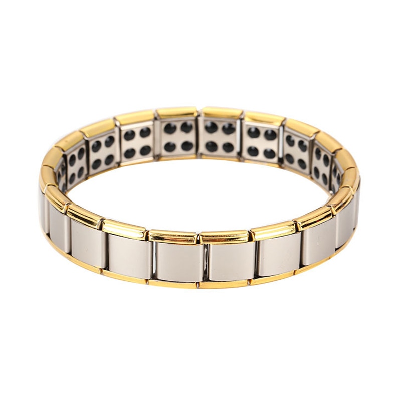 Gezondheidszorg Gewichtsverlies Magnetische Therapie Elemental Armband Artritis Pijn Gezondheid Energie Bio Magnetische Mannelijke: Gold double row