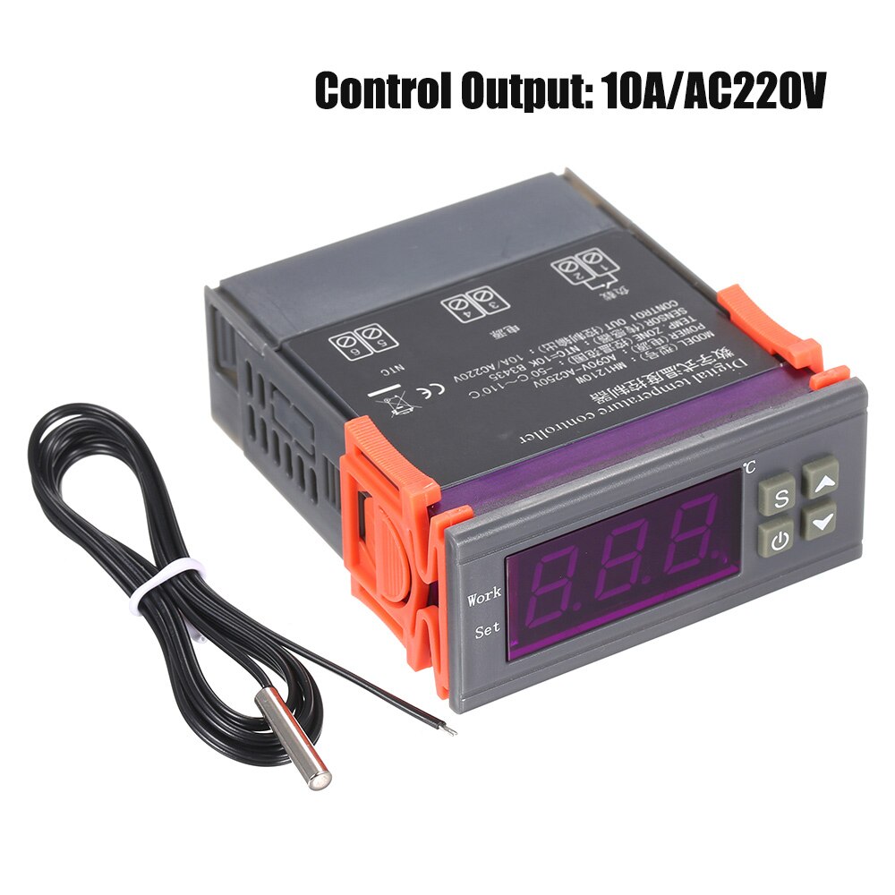 Digital Temperature Controller Intelligent Microcomputer Heating Cooling Temperature Control Thermostat Regulator 220V 24V 12V