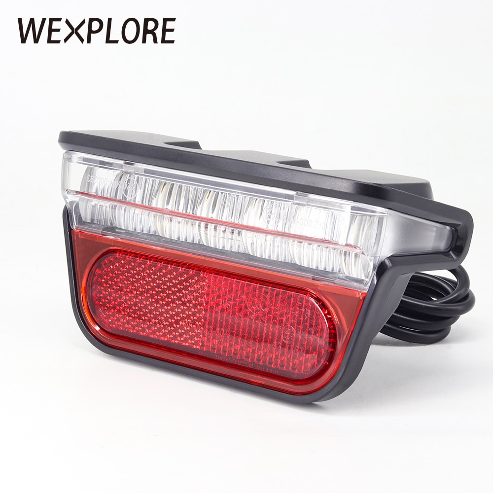 Wexplore Ebike Achterlicht Voor Ebike Achterlicht Ingang 6V 24V 36V 48V 60V Fiets E bike Brike Achterlicht Fietsen Accessoires