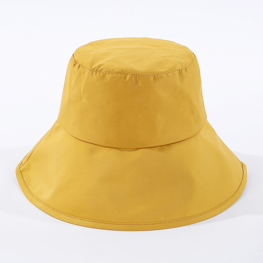 Bucket Hat - Damen Sommerhut - Casual Outdoor Sport - Breiter Rand Sonnenhut: Gelb