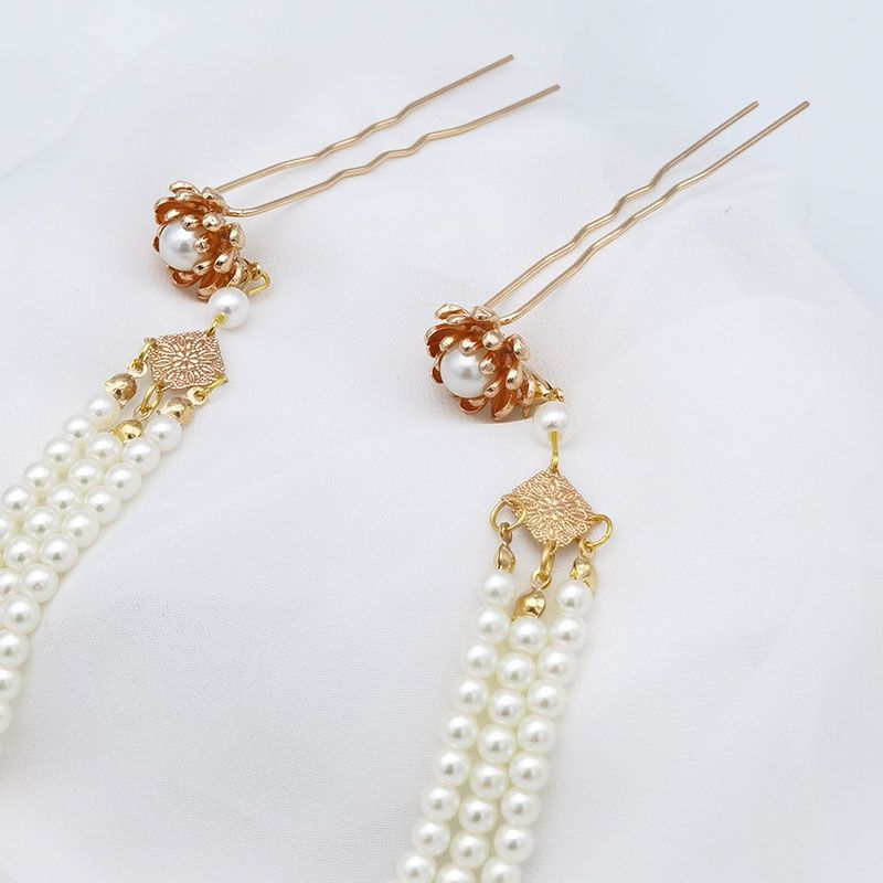 Cinese stile Hanfu fiore forcine per capelli per donne capelli clip testa gioielleria