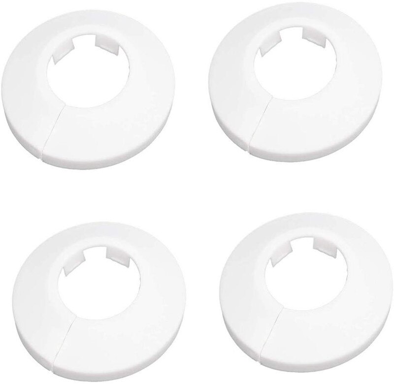4/6 stk rund vandhane dækplade plast dekorativ dæksel væg hul kanal rør dæksel til vinkel ventil vandrør afløbsledning dæksler: Hvid 26mm 4 stk