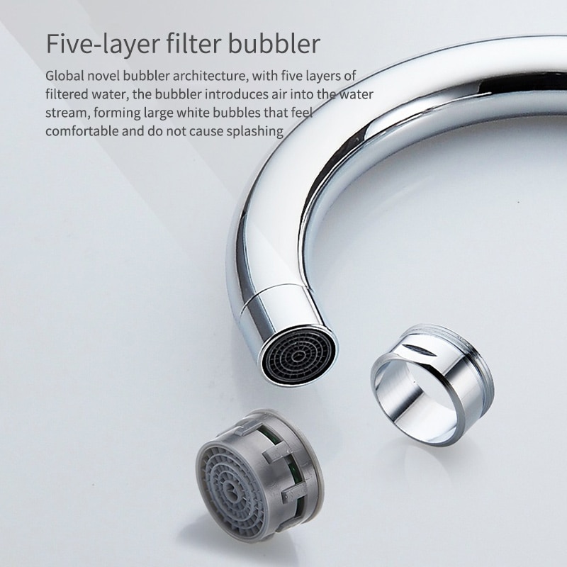 Kitchen Basin Tap 360-degree Sink Mixer Basin Tap Twin Dual Lever Taps Swivel Chrome Waterfall Faucet For Bathroom Kitchen