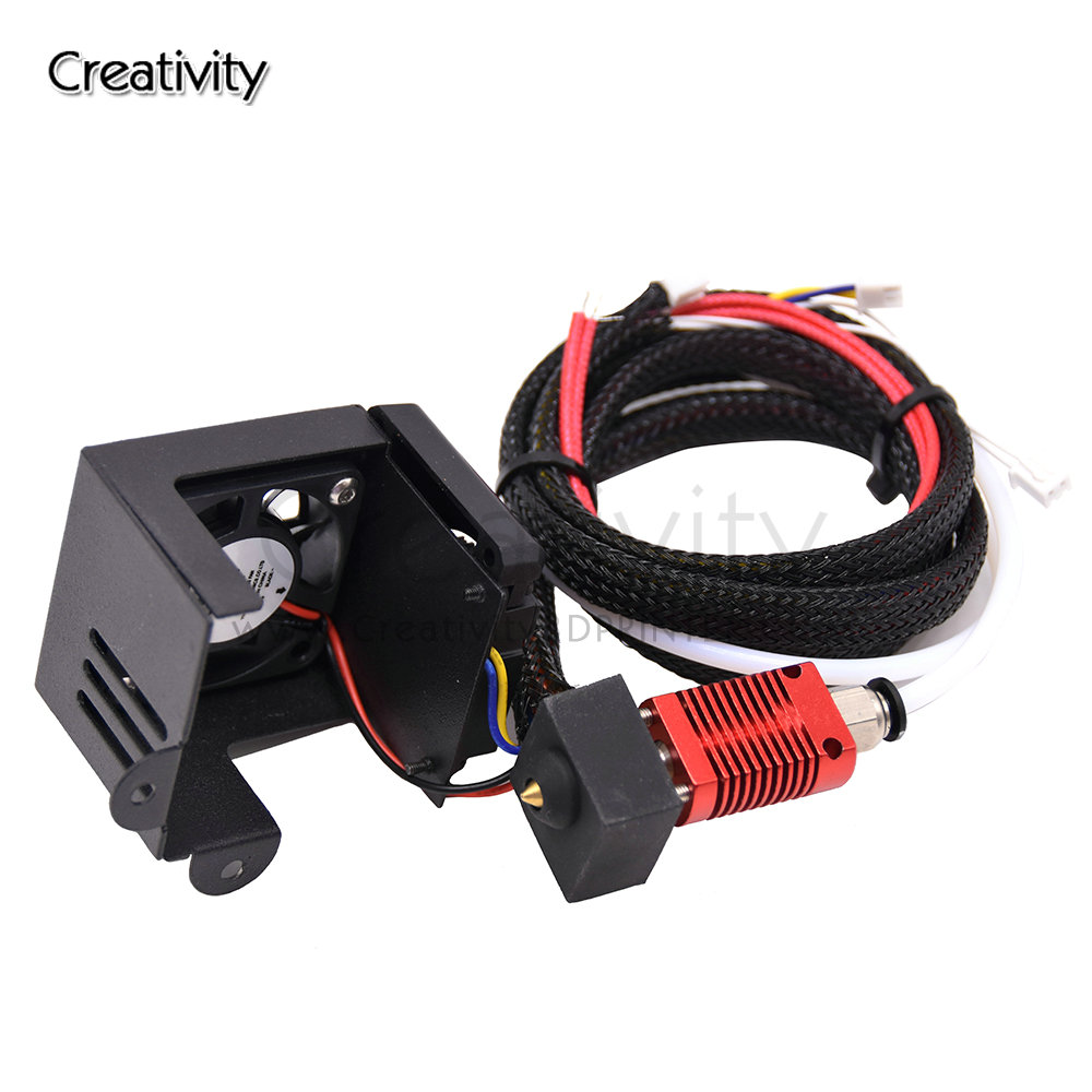 CR-10 Ender3 Nozzle Fan kit 3D Printer Hotend Kit Extruder Kit with 0.4 Nozzle Heating Block Double Fans Cover Air Connections