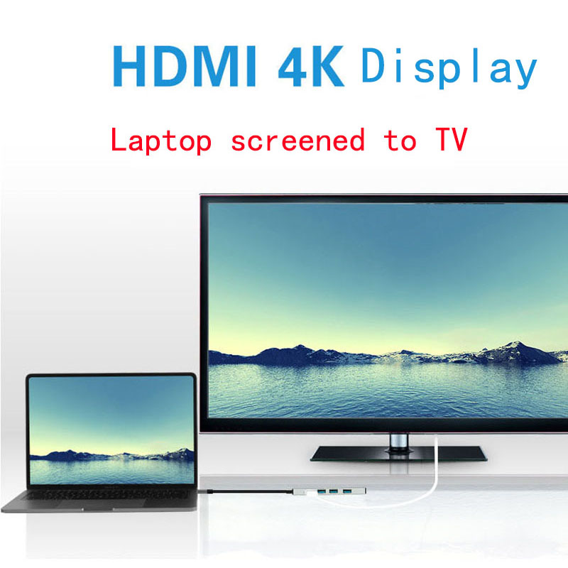 Usb c portátil docking station usb 3.0 hdmi tf sd hub usb fealuyshon para macbook pro hp dell superfície lenovo samsung doca estação