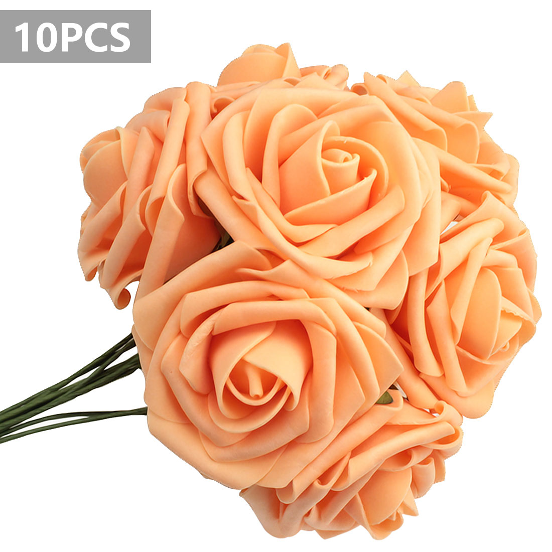 10 Heads 7CM Artificial Rose Flowers Wedding Bride Bouquet PE Foam DIY Home Decor Rose Flowers Wedding Decoration 11 Colors: Rose Pink