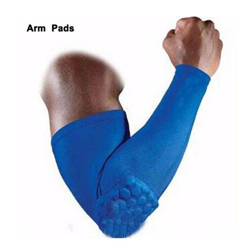 Sport elleboogbeschermer antislip sportveiligheidsaccessoires elleboog- en kniebeschermers honingraat basketbalbeen kniebeschermer ontsteking s-xl: Blauw / Ik