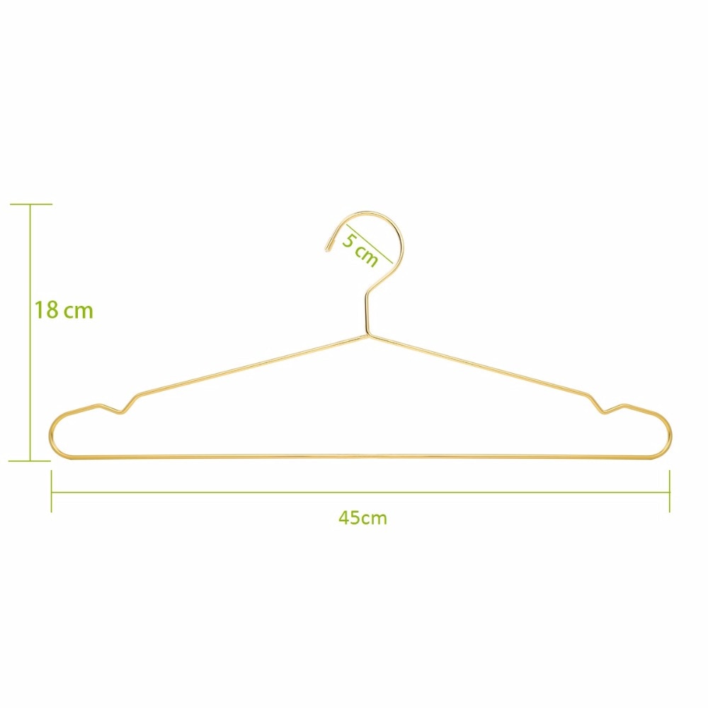 Jetdio Golden Metal Clothes Shirts Hanger with Groove, Heavy Duty Strong Coats Hanger, Suit Hanger, Wire Hanger (30 pcs/Lot)