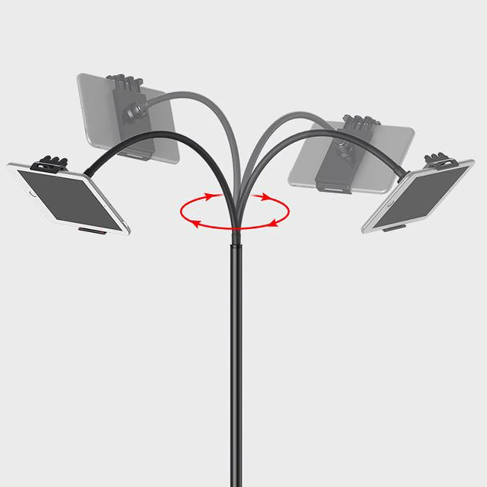 Nettbrettstativ i sengen, stor klemme, mobiltelefonholderfeste til 7-13- tommers nettbrett til ipad luft mini pro 7.9 10.5 11 12.9 tommer