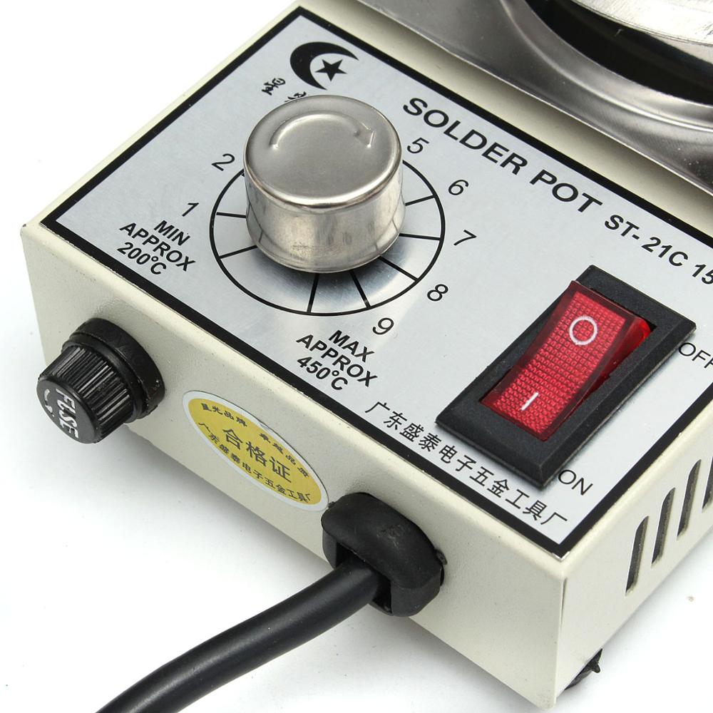 150W 200°C - 450°C Elektrische Löttopf Lötbad Temperaturregelung Schmelzofen Neu