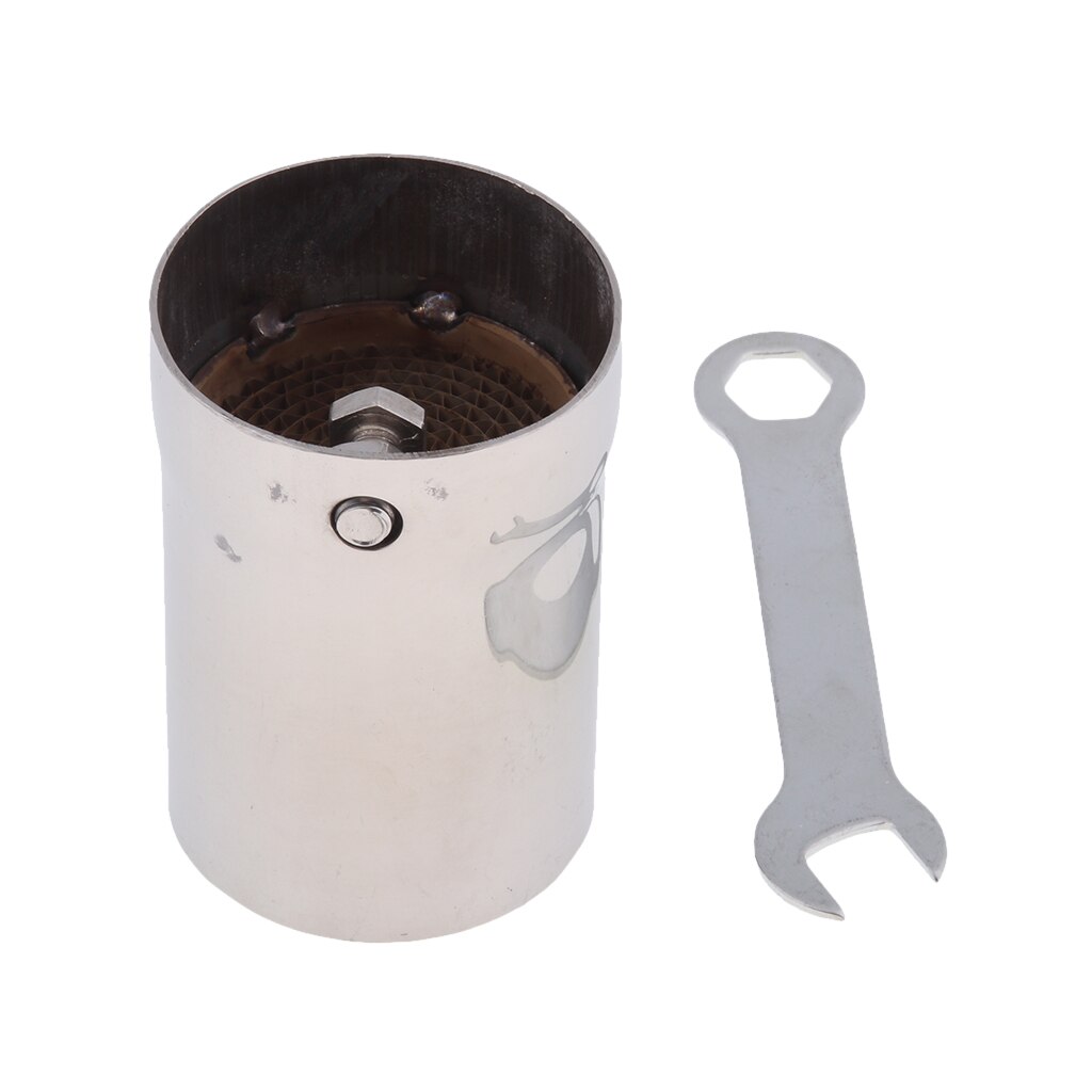 Universal Silver Stainless Steel Motorcycle Exhaust Silencer Muffler Baffle