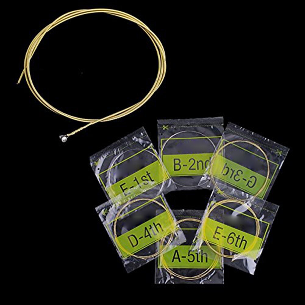 6Pcs/Set Guitar Strings Gold Plating Set Super Light for Classic Acoustic Guitar accessories