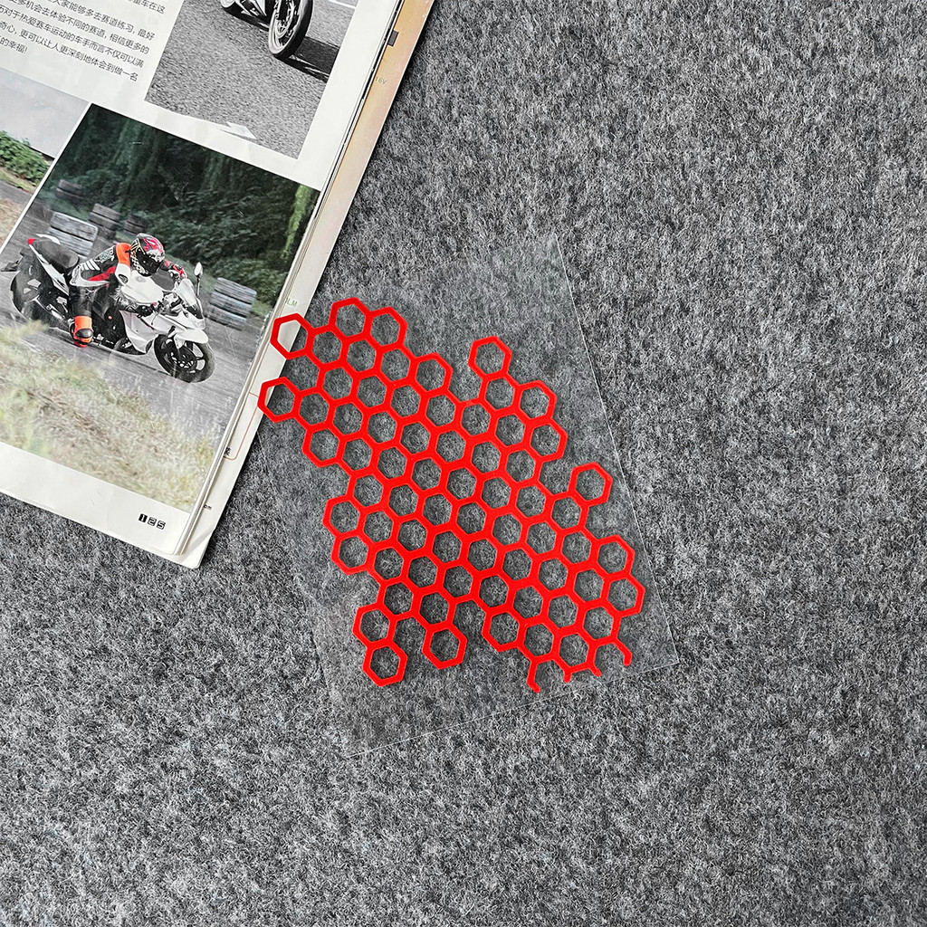 Honeycomb Motorcycle Sticker Reflective Motorcycle Helmet Body Grid Shaped Decal Waterproof Motorcycle Accesssories: Dark Grey