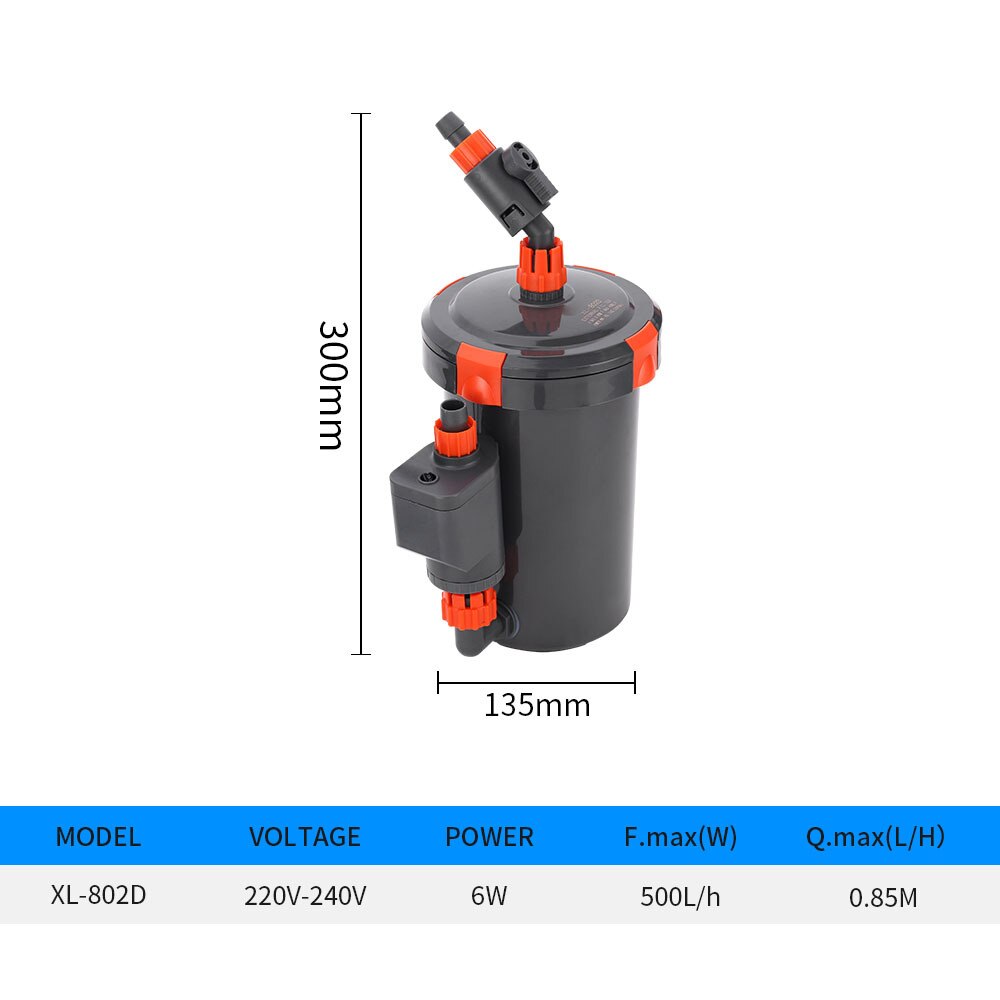 Aquariumfilter ultra-stille externe aquariumfilter emmer voor stille filtertrommel aquarium gras aquarium filters pomp: Xl -802d / Britse stekker
