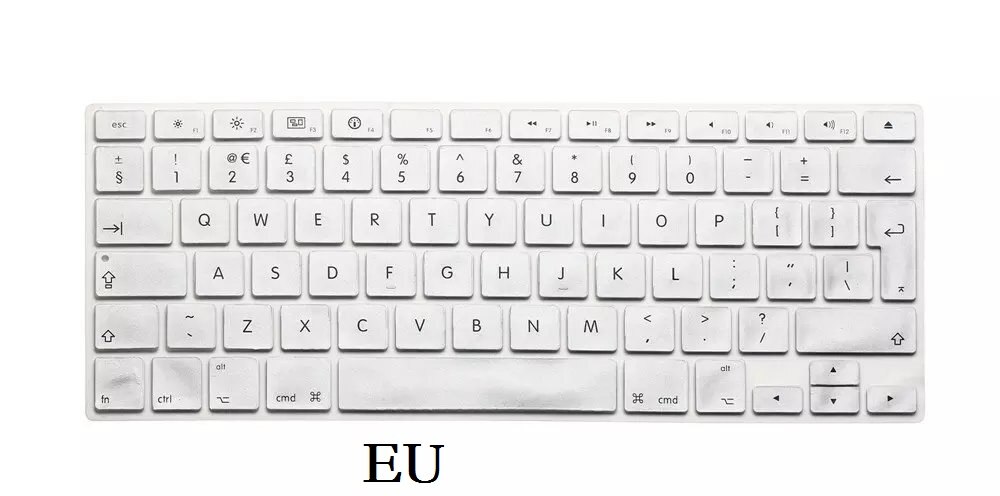 Ue usa angielska klawiatura skóra dla Macbook Pro 13 15 CD ROM A1278 A1286 klawiatura pokrywa szczupła wodoodporna folia ochronna skóry: EU-White