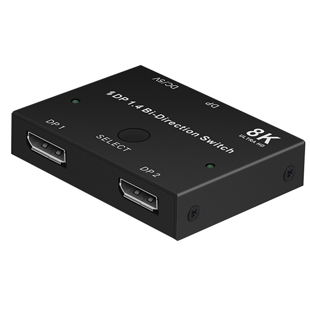 Plug And Play Displayport 8K60Hz 2 Ports HDCP Displays 3D Multiple Source Manual Splitter Converter DP 1.4 Bi-Direction Switch