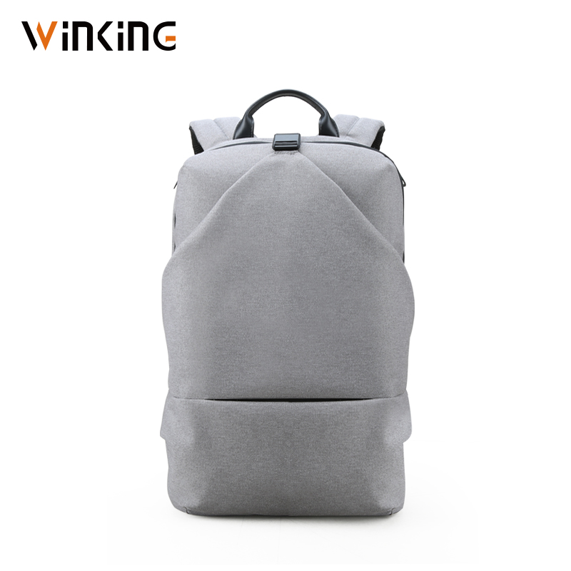 Blinkende vandtæt mænds rygsæk 180 graders åben usb opladning laptop rygsæk 15.6 tommer afslappet skoletasker til teenage drenge: Grå