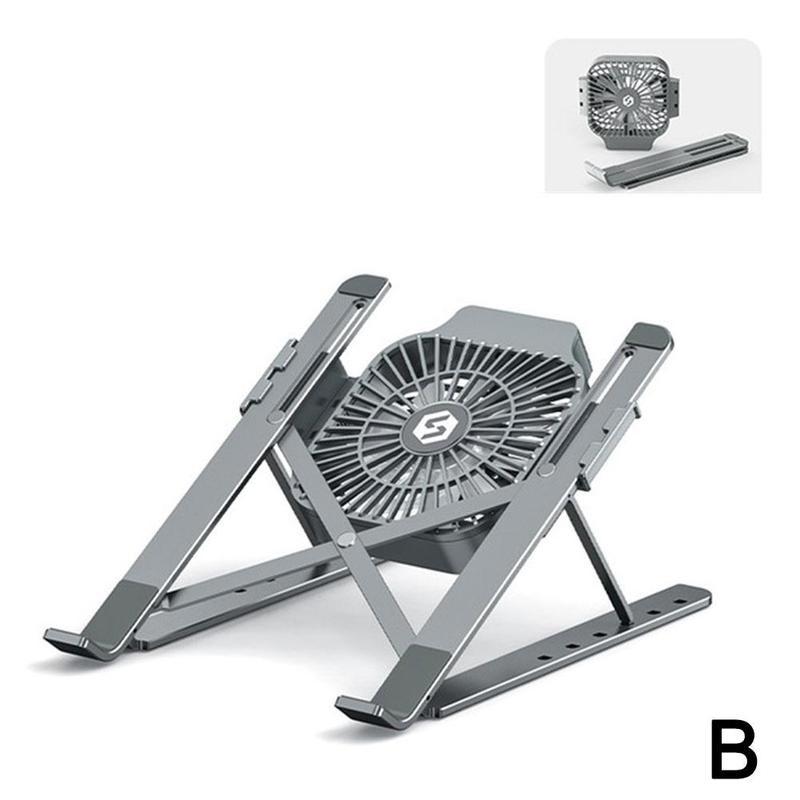 Sammenleggbar bærbar nettbrettstativ med kjølevifte varme macbook kjøligere luftavledning hp pro bærbar holder til stasjonær stativ  e0 w 9: B