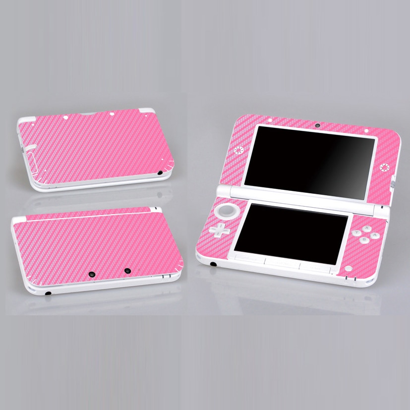Roze Carbon Fiber Vinyl Skin Sticker Protector voor Nintendo 3DS XL LL skins Stickers