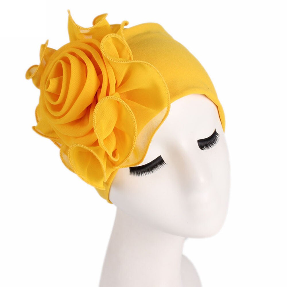 Kvinder damer retro store blomster hat turban hat kasket luv kasket blomster hat turban rand hat monteret luv kasket freeship #t2: Gul