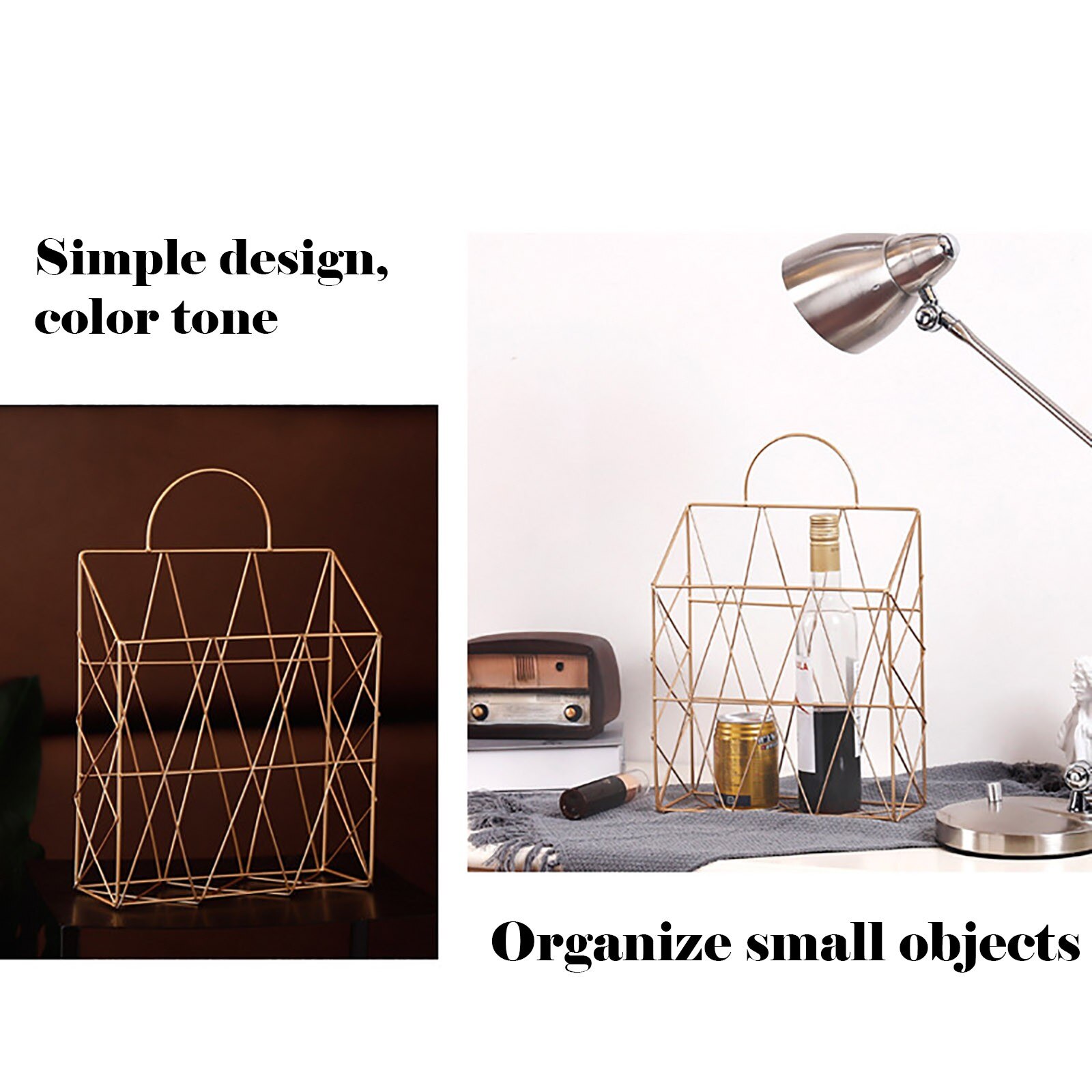 40#Wall-mounted Grid Hanging Rack Newspaper Magazine File Iron Storage Basket Wall Shelf Bedroom Office Home Study Suppies