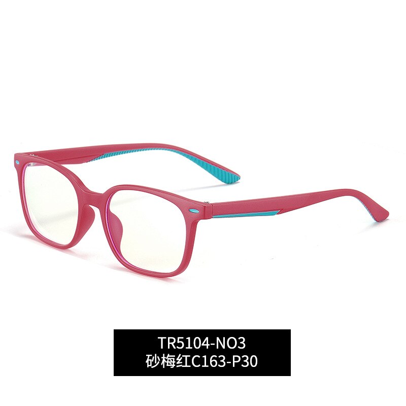 Blue Light Blocking Glasses Kids Flexible TR90 Frame Plain Computer Gaming Glasses Children Eyewear Girls WD5104: 3