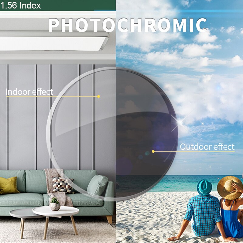 SASAMIA-lente fotocromática para mujer, Lentes de miopía, hipermetropía, Transition, asférico, hombre, gafas para exteriores, 1,56