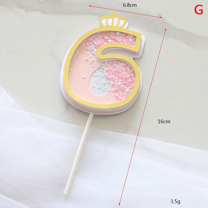 1pcs Number Cake Toppers Baby Shower Birthday Decoration Birthday Party Cake Insert Cake Decoration Wedding Cakes Dessert Decor: 6