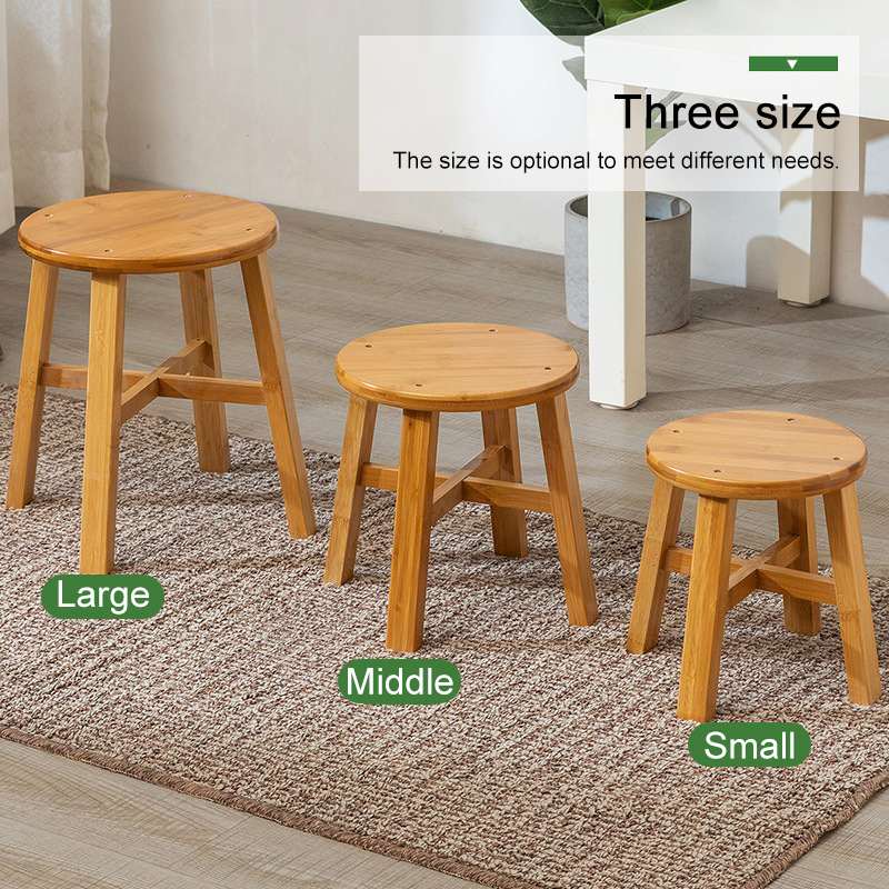 Removable Round Bamboo Shoe Bench Stool Living Room Home Furniture Ottoman Hallway Bench Sofa Tea Table Small Stool Wood Chair