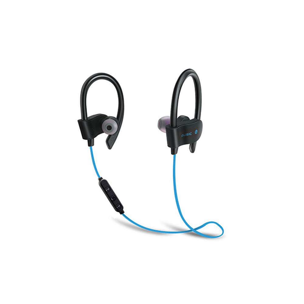 Auriculares inalámbricos antipérdida con cable, tapones para los oídos para música y llamadas, intrauditivos, deportivos, Bluetooth: Azul