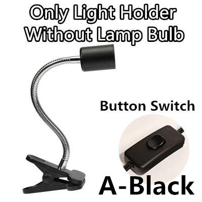 Aquarium Reptile Basking Lamp Holder for Turtle Lizard Habitat Ceramic UVB/UVA Heat Bulb Lamp Clip Holder E27 Base: Black Button Holder