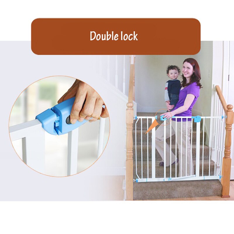 100cm high stair gate 82-90cm width baby safety gate iron gate house gate pet Isolation door white color