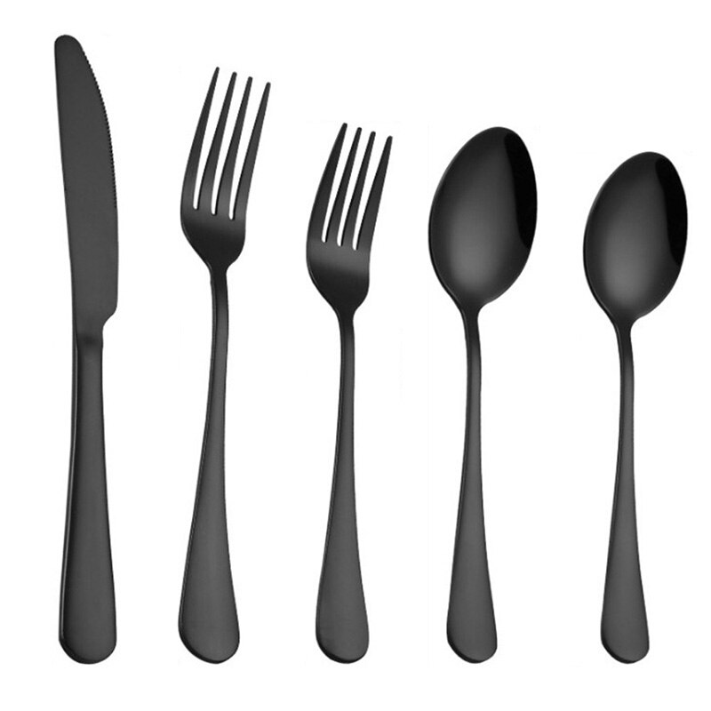 Goud Bestek Set Vorken Lepels Vorken Messen Servies Set Servies Stalen Bestek Set Chopstick Lepel Mes Vork: 05