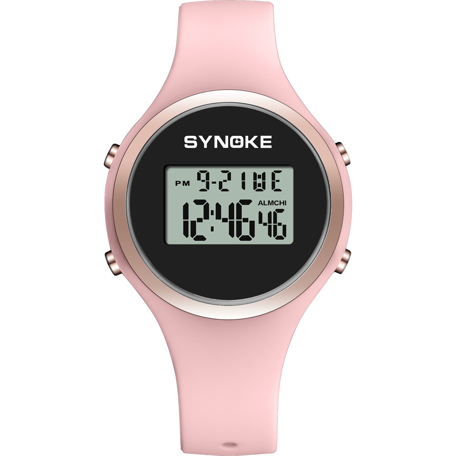 Relojes electrónicos para mujer, pulsera Digital Led de silicona, color rosa y negro, para vestido de tirantes, reloj deportivo femenino: 9108 Pink