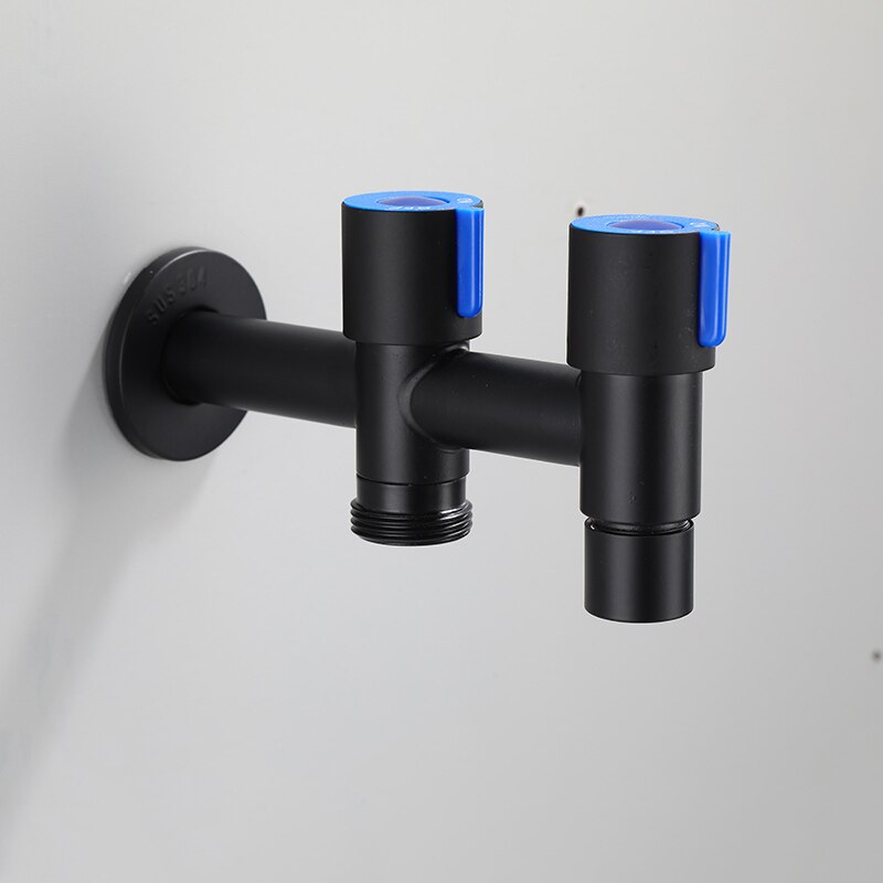 Black Washing Machine Faucet Wall Mounted Bidet Faucet Single Cold Black Outdoor Faucet Bathroom Sink Tap Garden Bibcock Tap: style 3