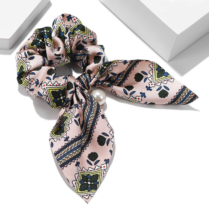 2020 Bandas Bowknot Elástico de Cabelo Para As Mulheres Impressão Scrunchies Meninas Headwear Headband Laços de Cabelo Rabo de Cavalo Titular Acessórios Para o Cabelo: 8