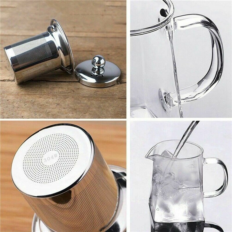 350/750ML clair résistant à la chaleur verre clair théière cruche W infuseur café thé feuille à base de plantes Pot fleur théière lait jus conteneur