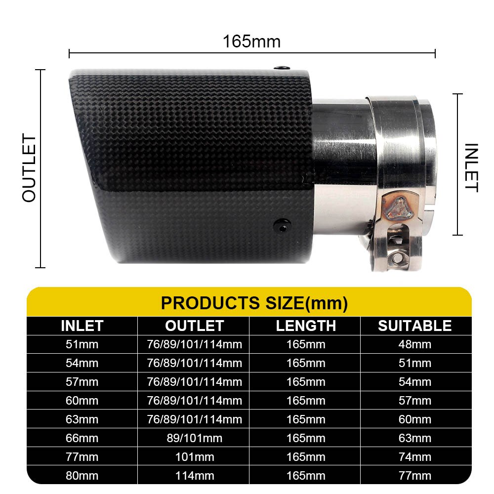 G-Części czarny samochód błyszczący węgiel błonnik walcowanie krawędź stal nierdzewna AK ogon układ wydechowy rury tłumik tylny końcówki uniwersalny