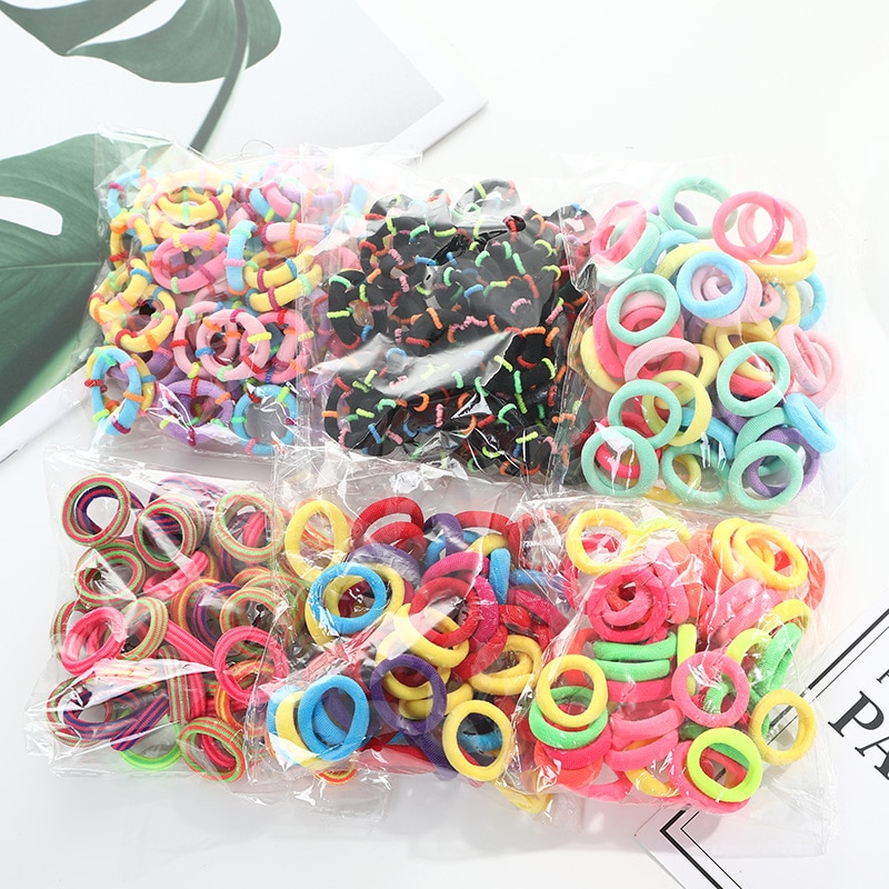 50 Pcs Kinderen Snoep Kleur Haar Touw Elastische Chouchou Haarbanden Mini Haar Ringen Rubber Band Voor Meisjes Prinses Haar accessoires