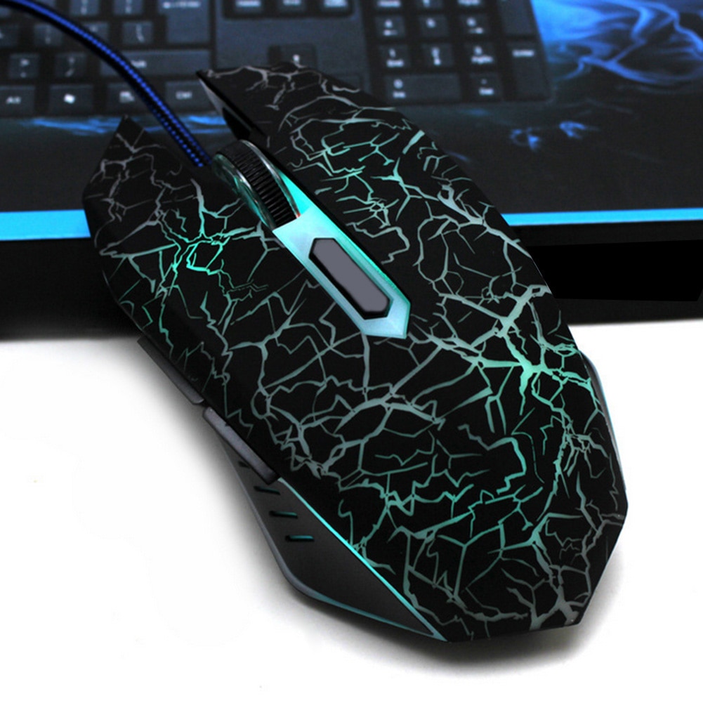 VODOOL 4000DPI Adjustable Backlight Mouse 6 Buttons Ergonomic USB Wired Mice Gamer Mouse Computer Mice for Game Office