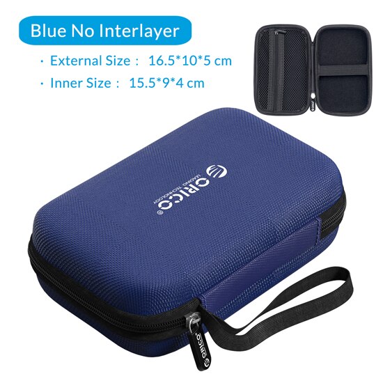 Orico Hard Case Bag Power Bank Case Voor 2.5 Hard Drive U-Disk Usb Kabel Externe Opslag Draagtas Ssd hdd Case Opbergdozen: PH-A2-Blue