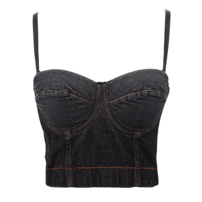 Gilet avec ceinture de Cowboy en arête de poisson pour femme, sous-vêtement court et Sexy, style européen et américain, sous-vêtement d&#39;extérieur